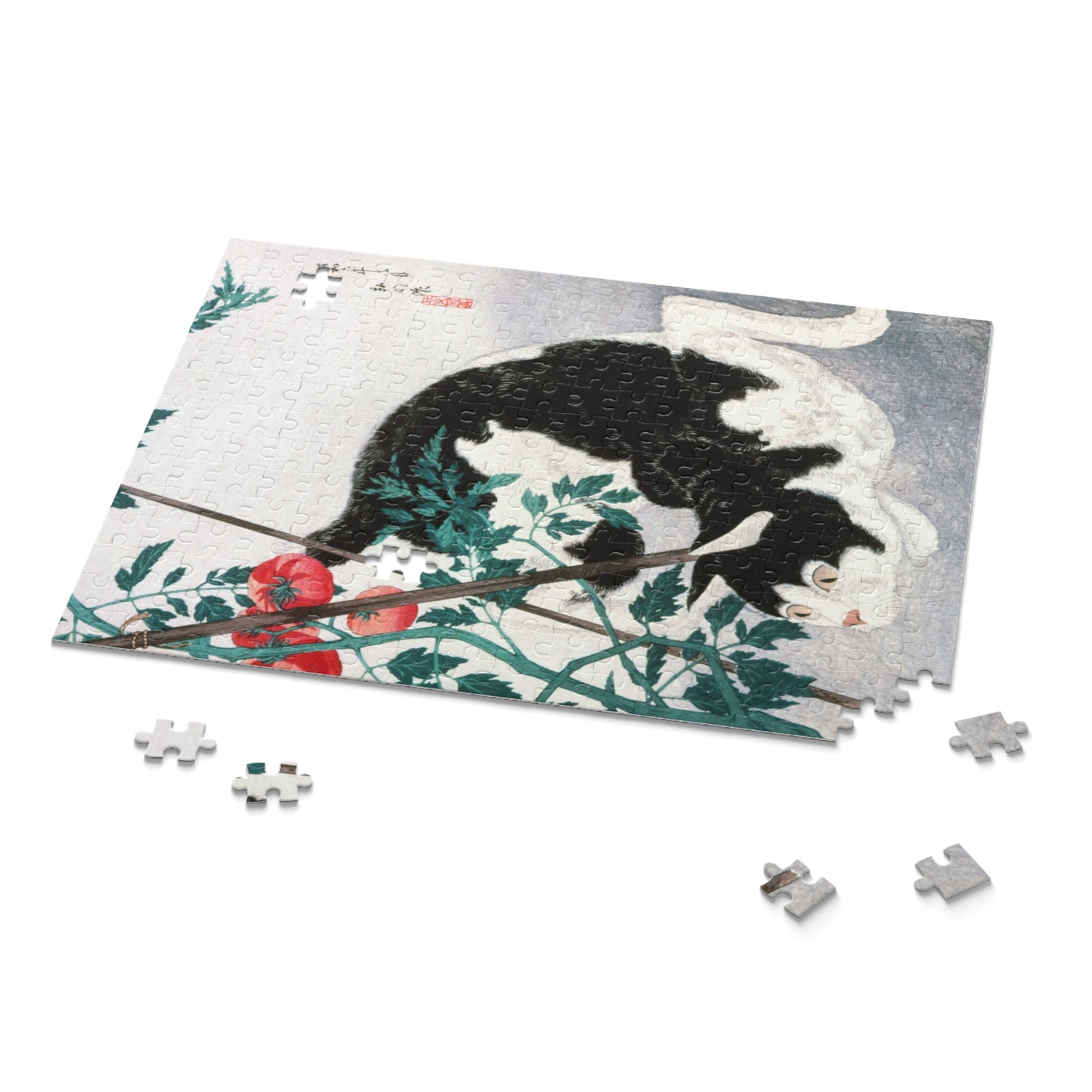 Cat with Tomato Plant by Hiroaki Takahashi Jigsaw Puzzle
