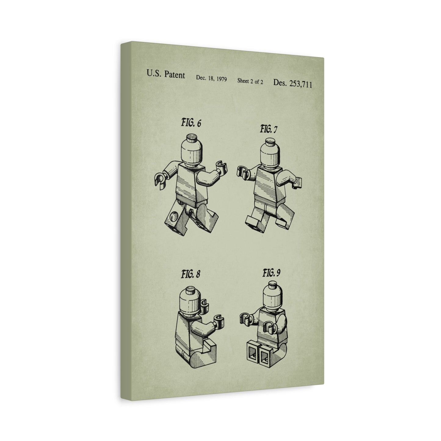 Lego Figure Patent Canvas Wall Art