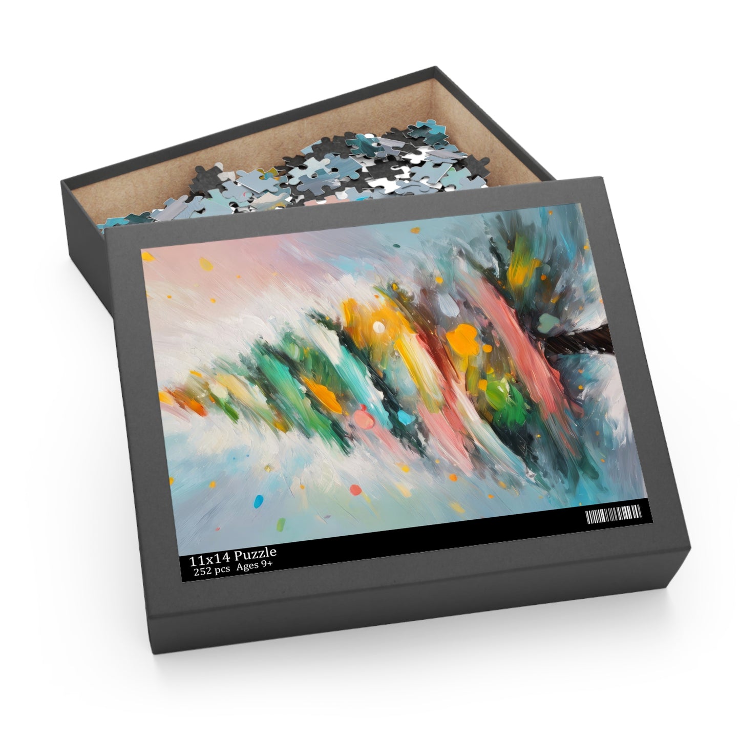 Abstract Christmas Tree Oil Painting Jigsaw Puzzle