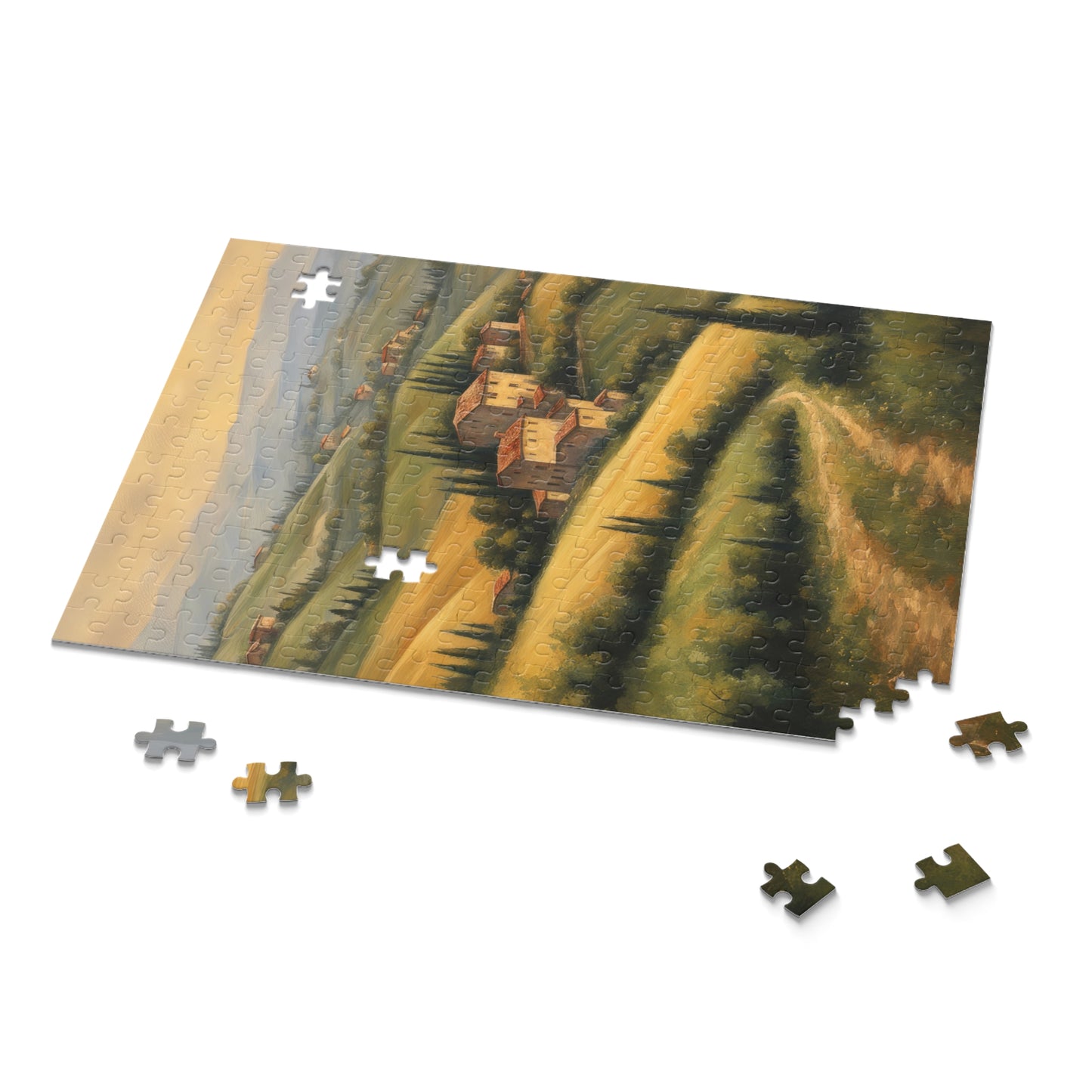 Village in Tuscany Oil Painting II Jigsaw Puzzle