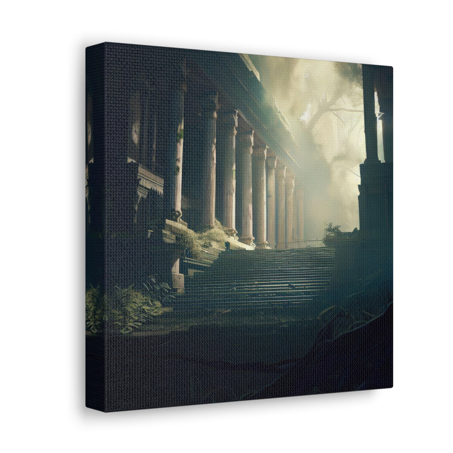 Cinematic Temple Ruins Digital Painting I Canvas Print