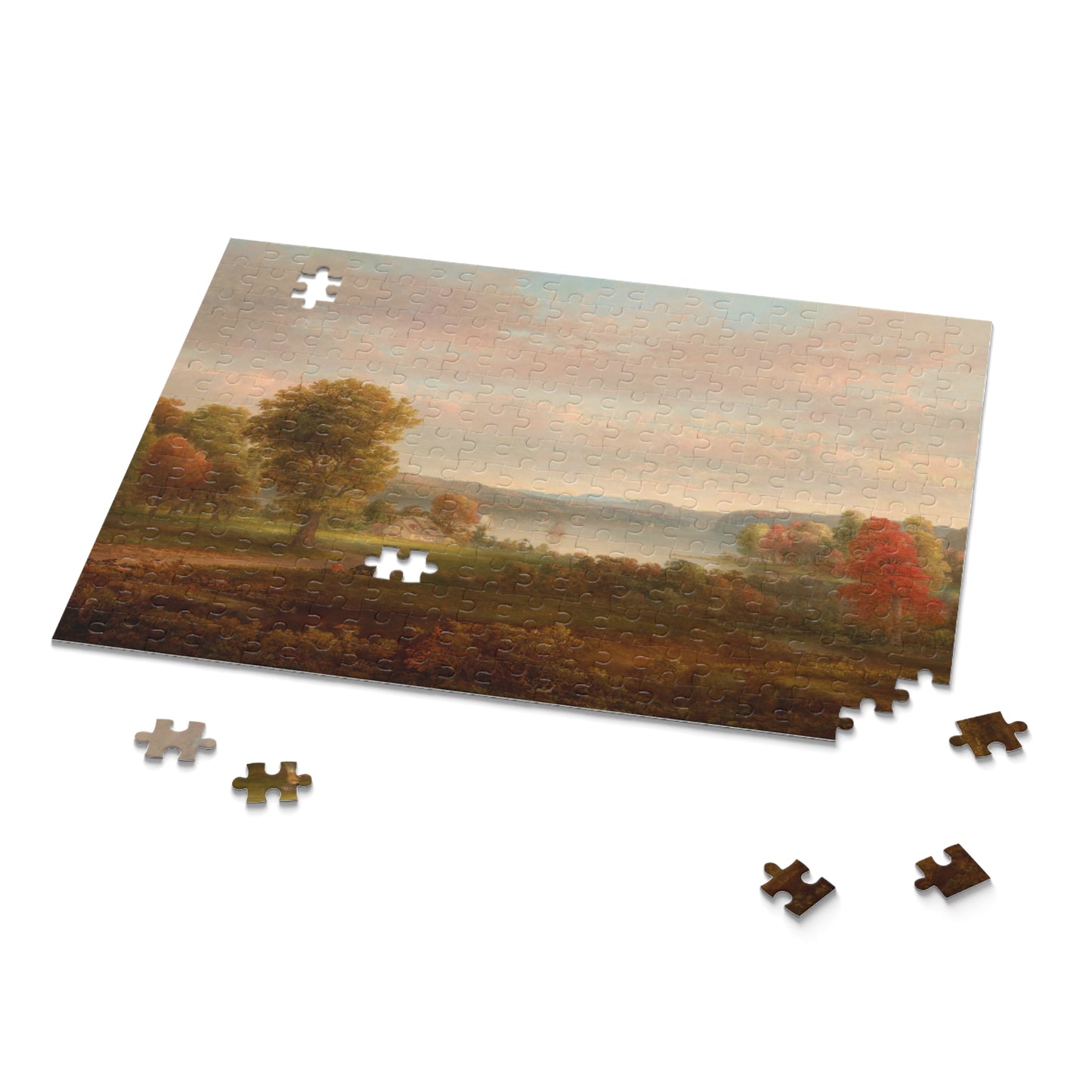 View on the Hudson in Autumn by Thomas Doughty Jigsaw Puzzle