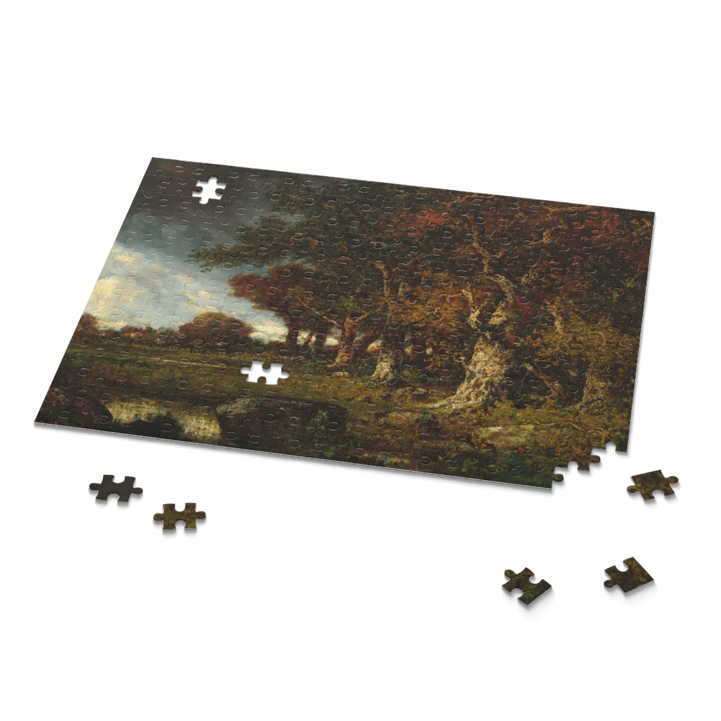 The Edge of the Forest at Les Monts-Girard, Fontainebleau by Narcisse Diaz de la Pena Jigsaw Puzzle
