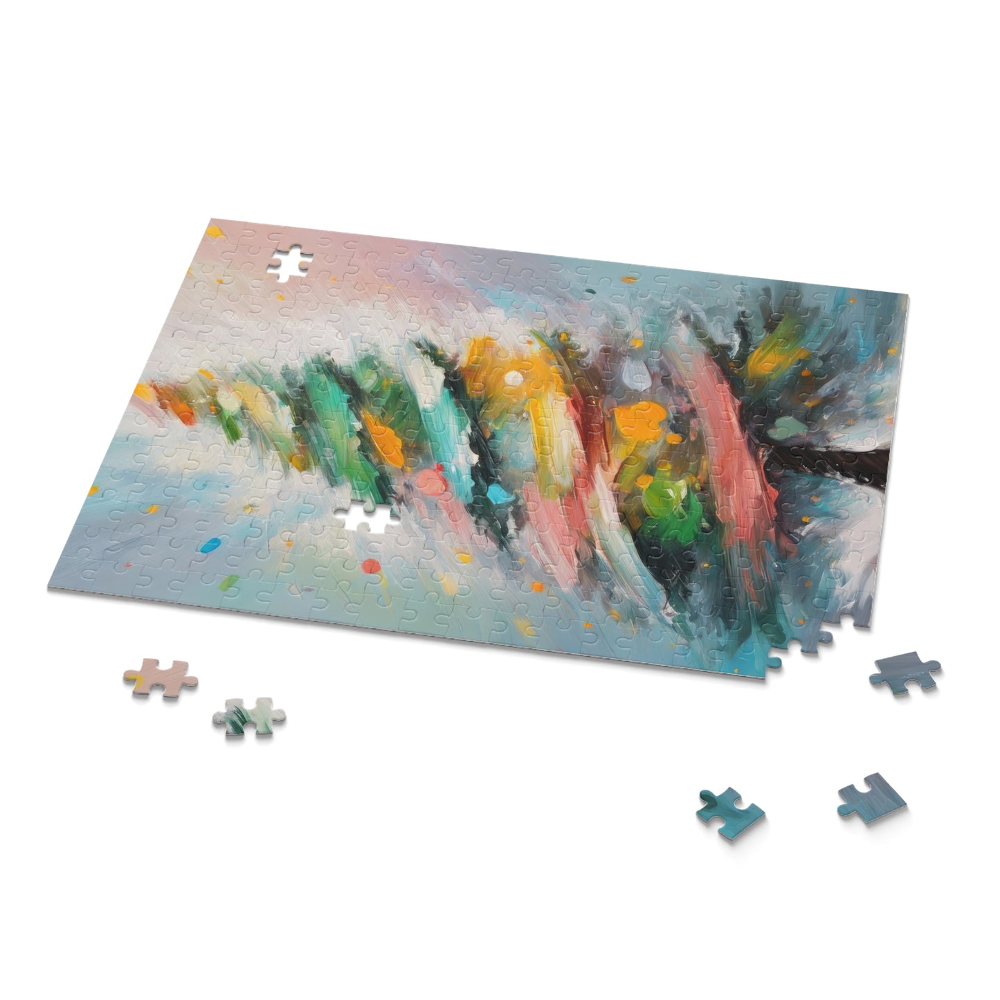 Abstract Christmas Tree Oil Painting Jigsaw Puzzle