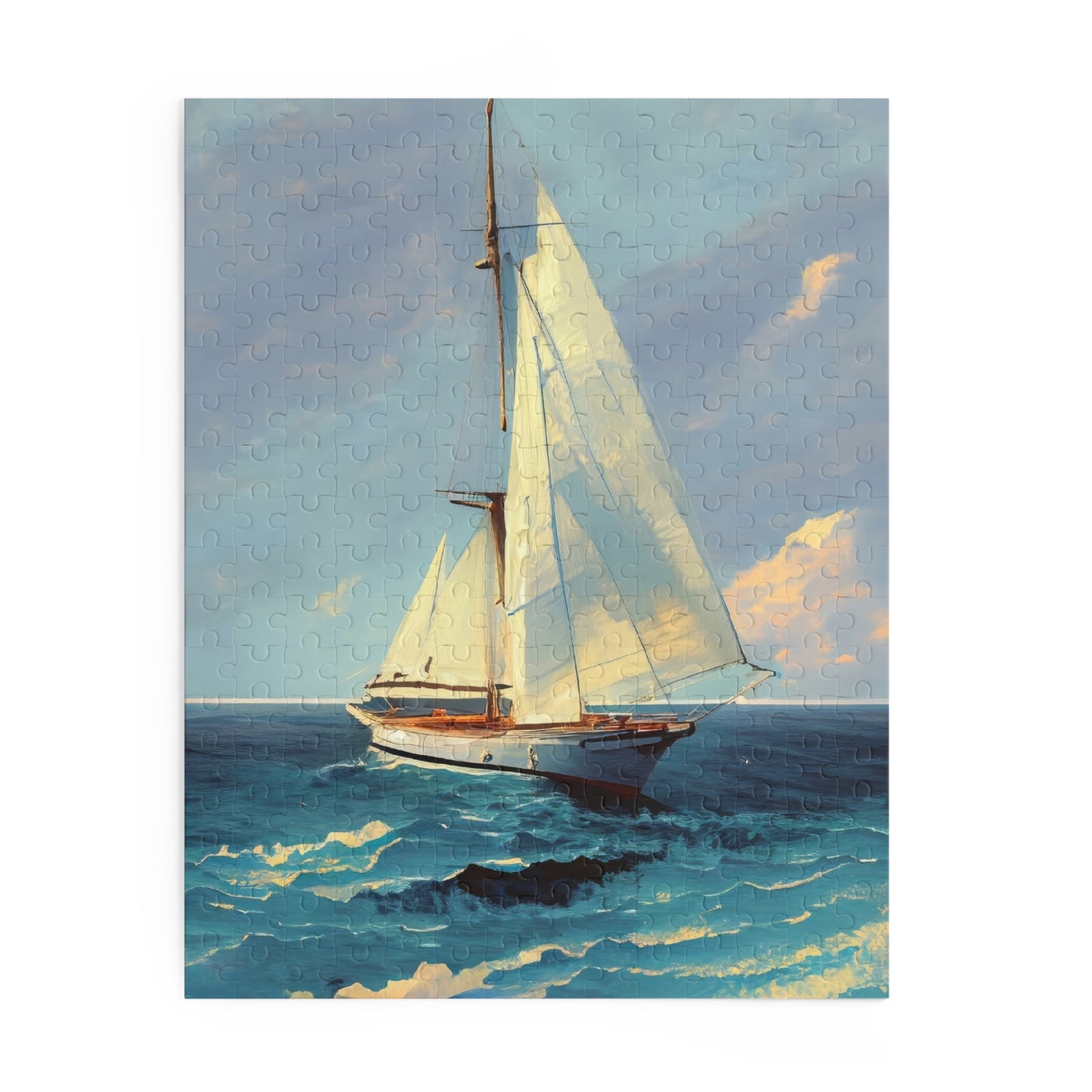 Sailboat Among The Waves Oil Painting Jigsaw Puzzle