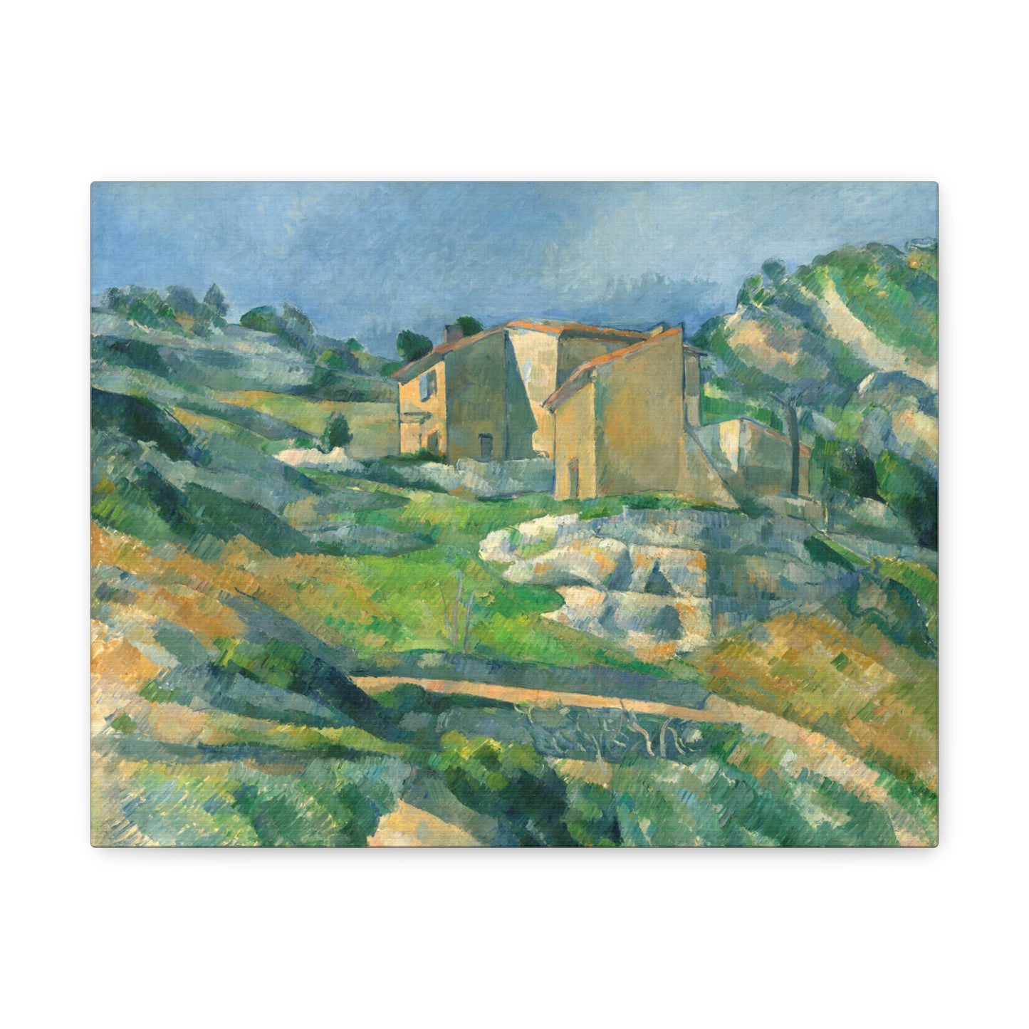 Houses in Provence: The Riaux Valley near L'Estaque by Paul Cezanne Canvas Print