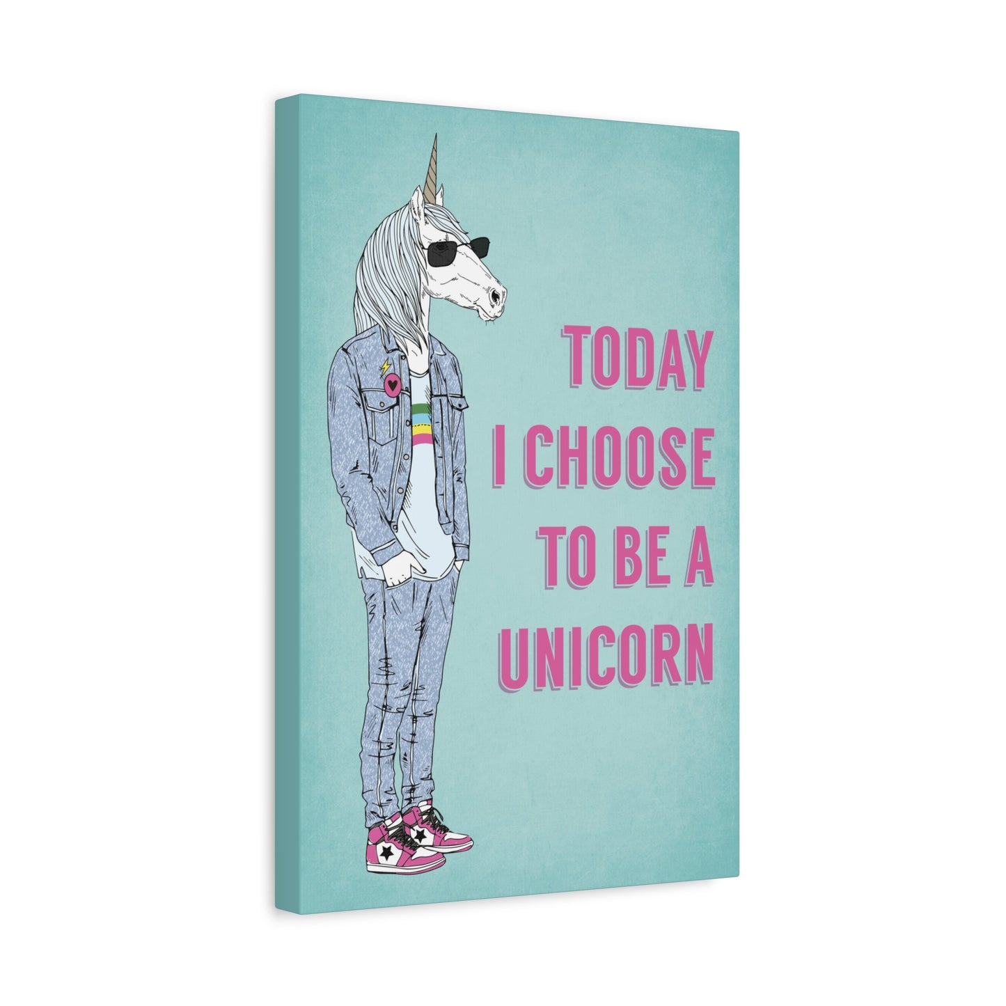 Today I Choose To Be A Unicorn Funny Canvas Wall Art