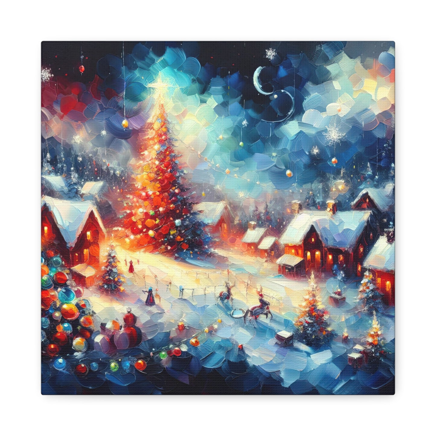 Christmas Scene Oil Painting II Canvas Print