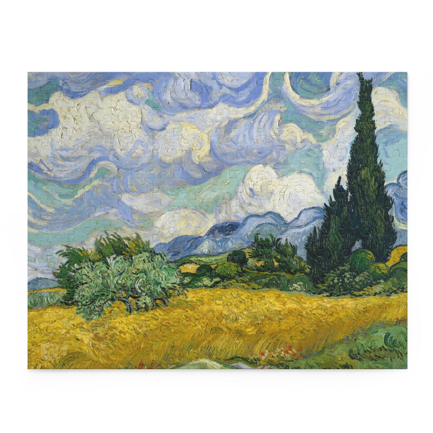 Wheat Field with Cypresses by Vincent van Gogh Jigsaw Puzzle