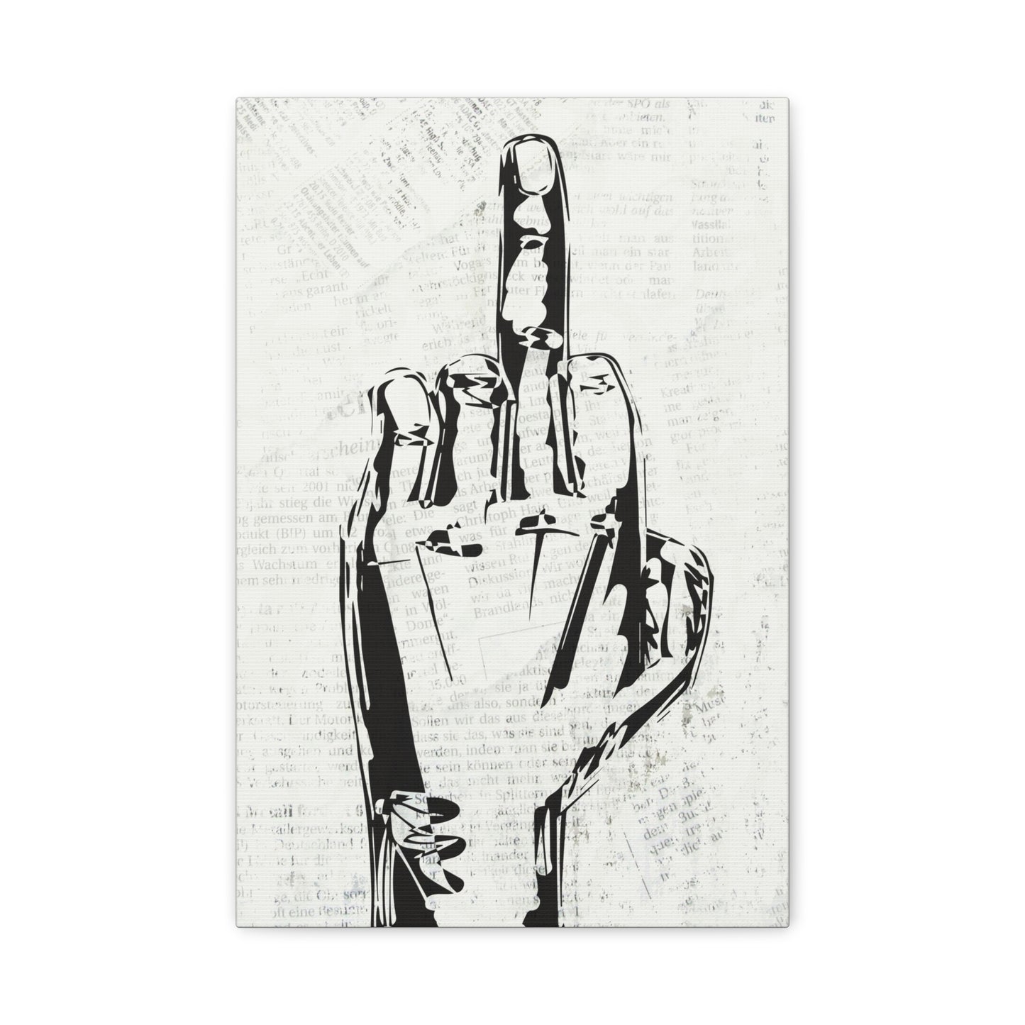 Give 'Em The Bird Middle Finger Canvas Wall Art