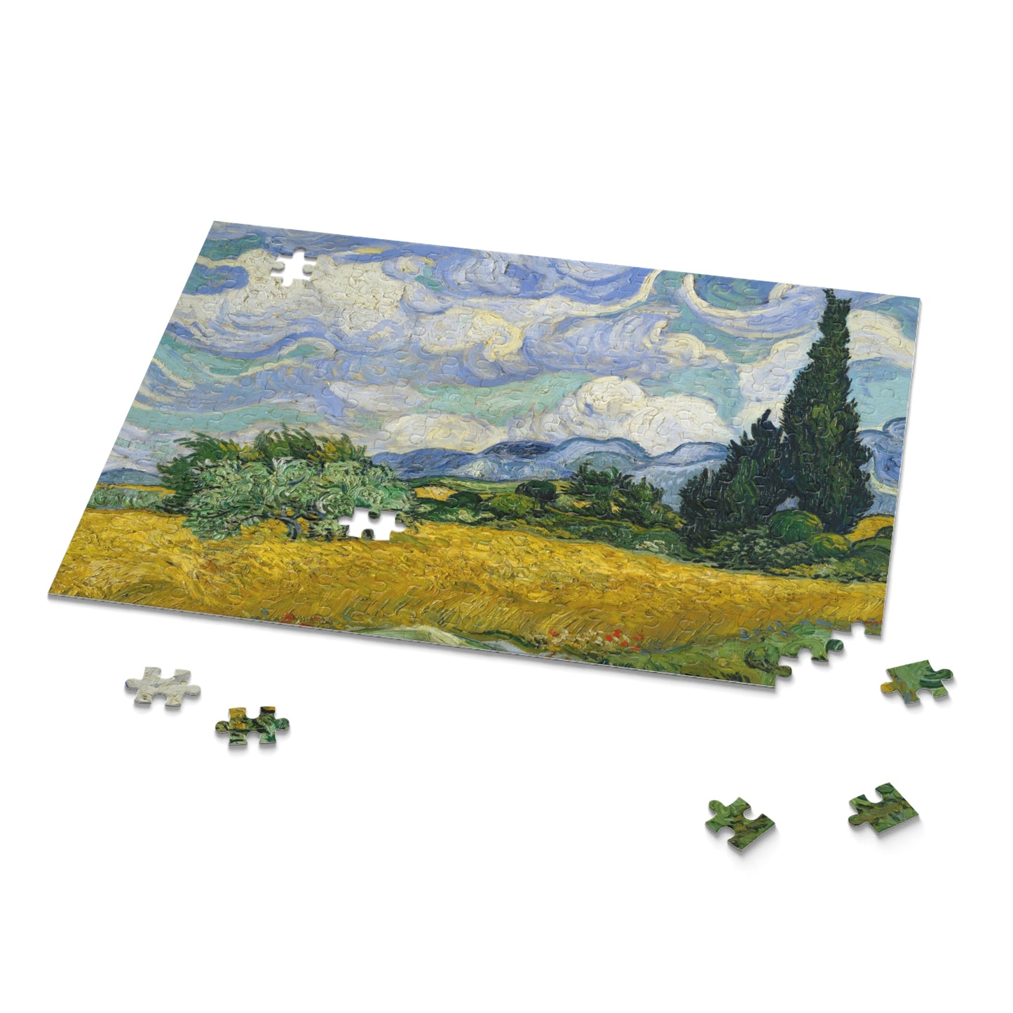 Wheat Field with Cypresses by Vincent van Gogh Jigsaw Puzzle