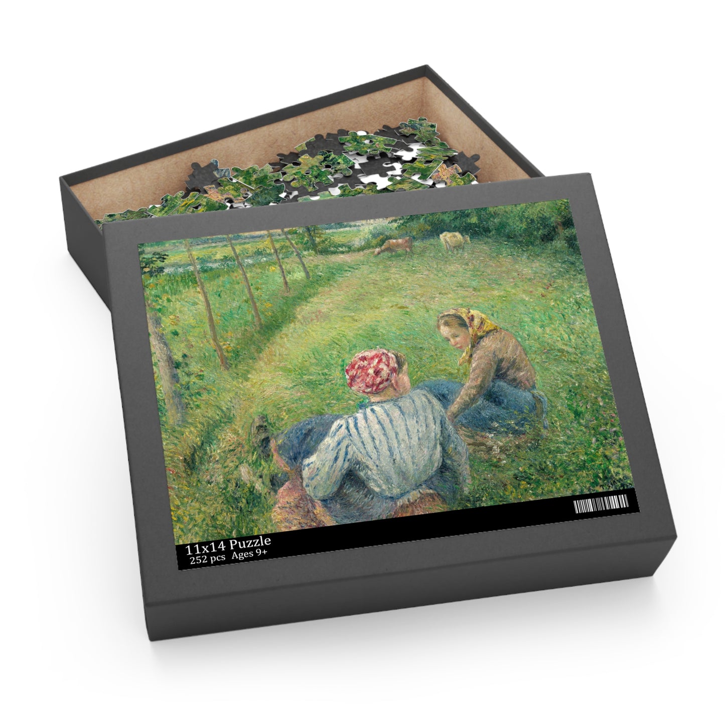 Young Peasant Girls Resting in the Fields near Pontoise by Camille Pissarro Jigsaw Puzzle