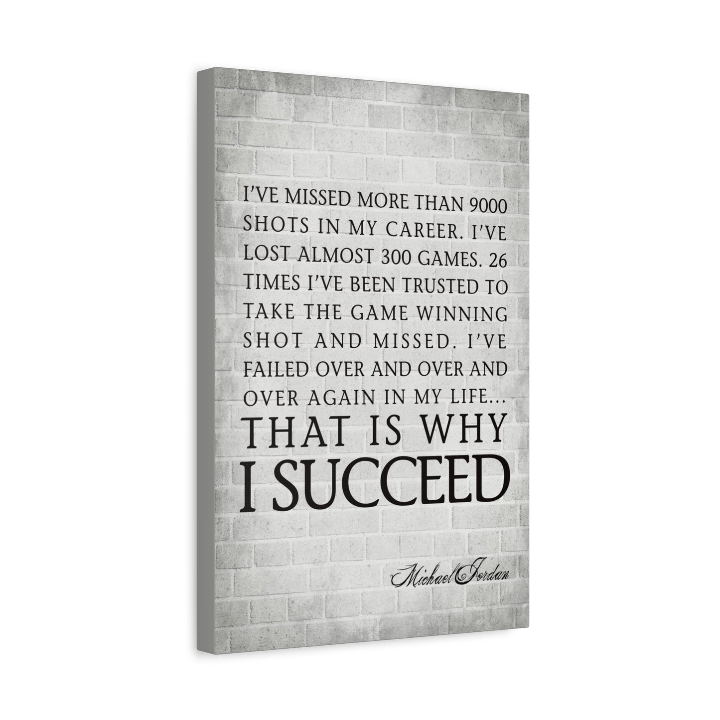 I've Missed More Than 9000 Shots Basketball Motivational Canvas Wall Art