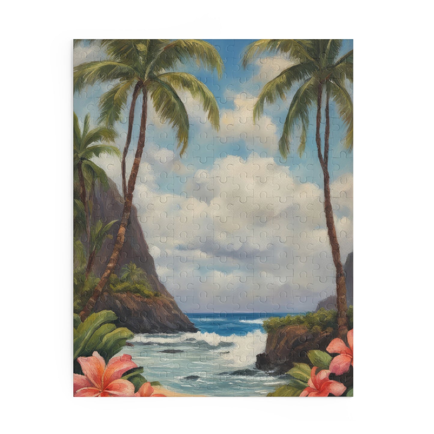 Scenic View on Molokai Island Oil Painting I Jigsaw Puzzle