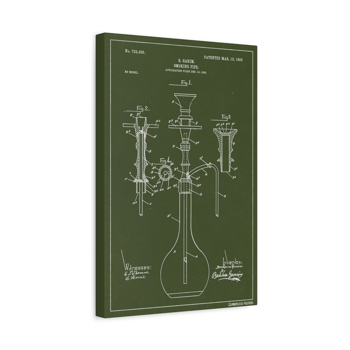 Bong Patent Art Canvas Print