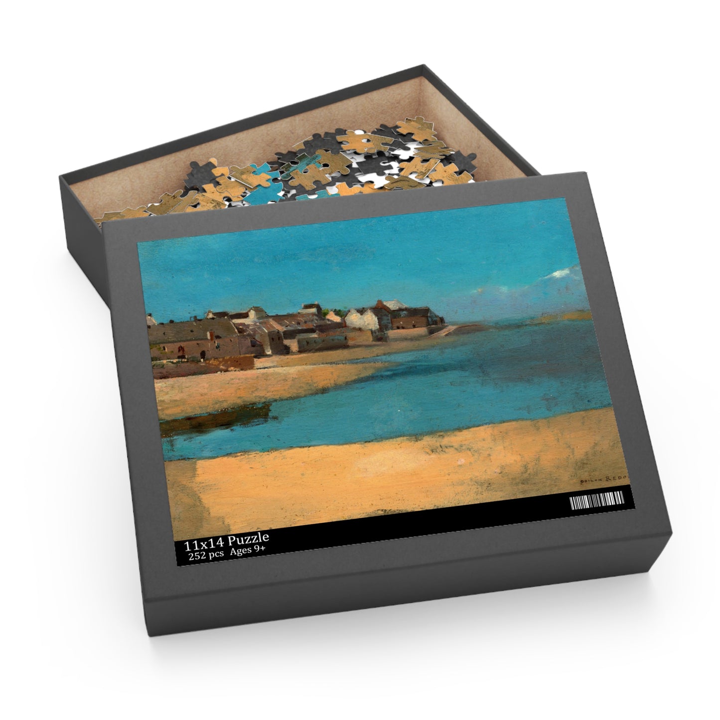 Village by the Sea in Brittany by Odilon Redon Jigsaw Puzzle