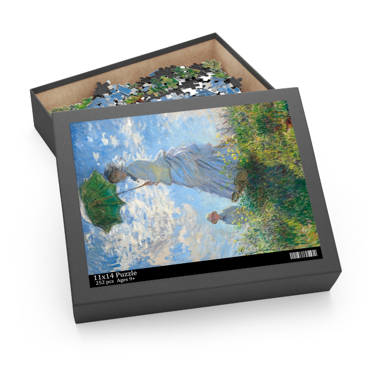 Woman with a Parasol - Madame Monet and Her Son by Claude Monet Jigsaw Puzzle
