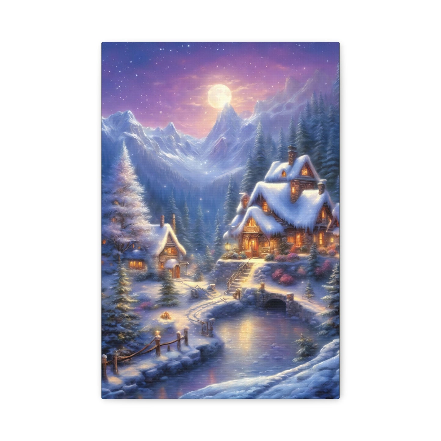 Christmas Village Digital Painting I Canvas Print