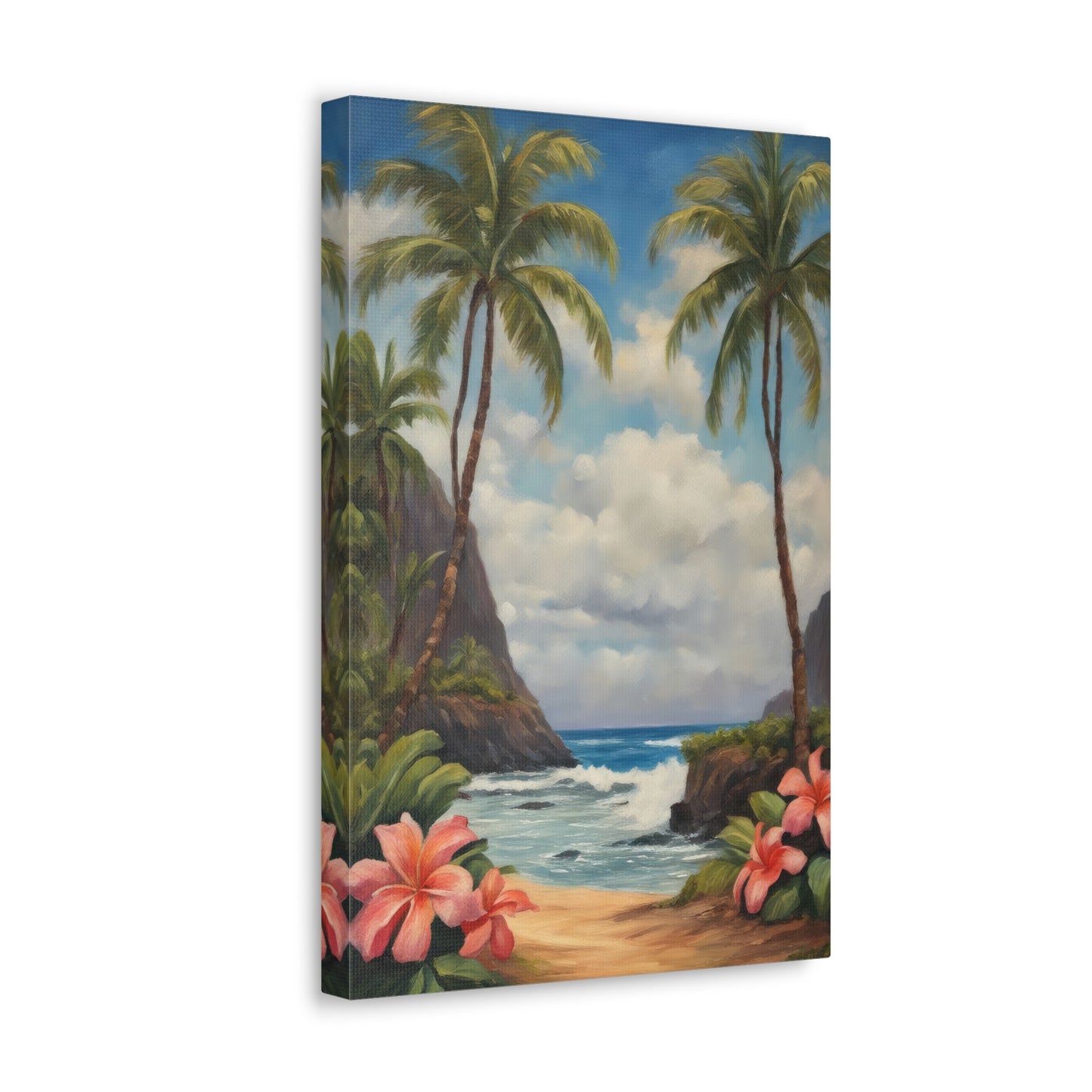 Scenic View on Molokai Island Oil Painting I Canvas Print