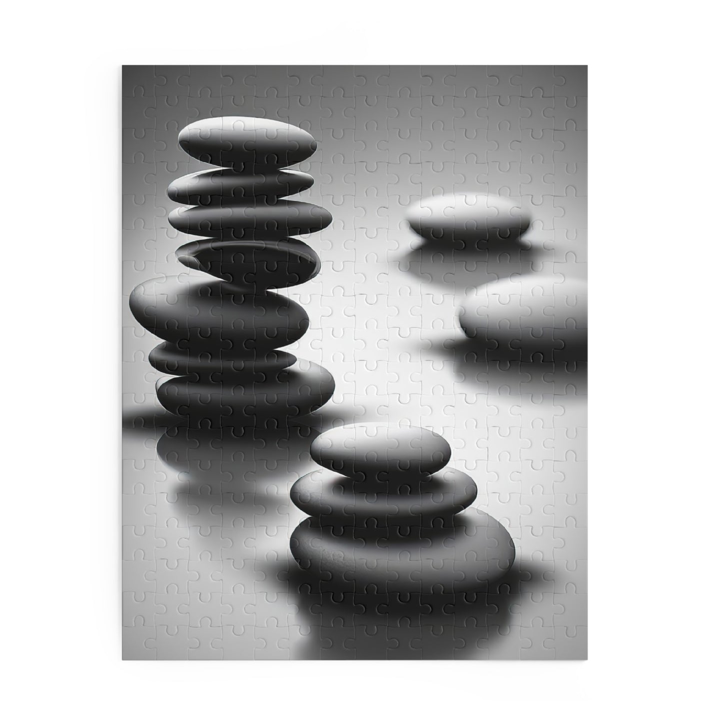 Zen Stones Black and White Photo Jigsaw Puzzle