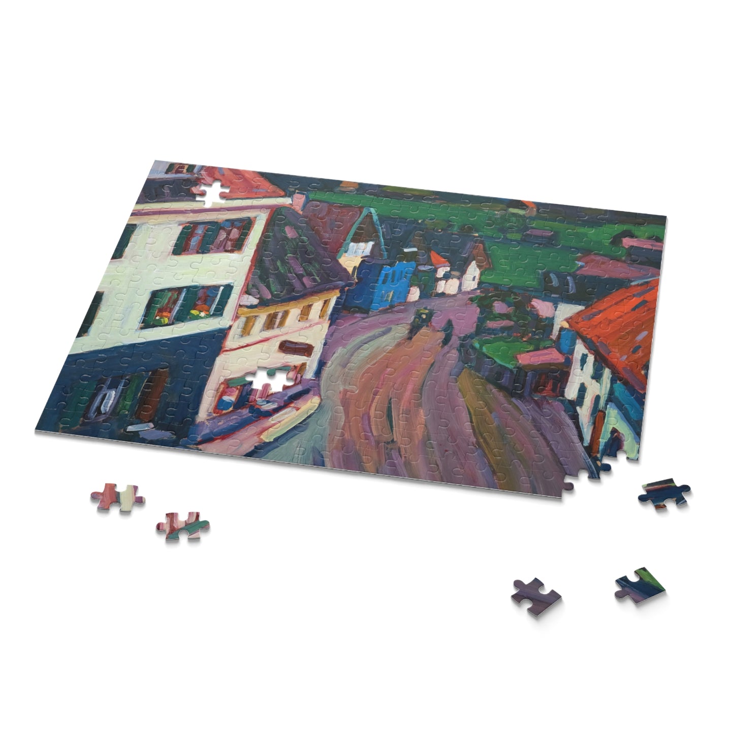 View from the window of the Griesbrau by Wassily Kandinsky Jigsaw Puzzle
