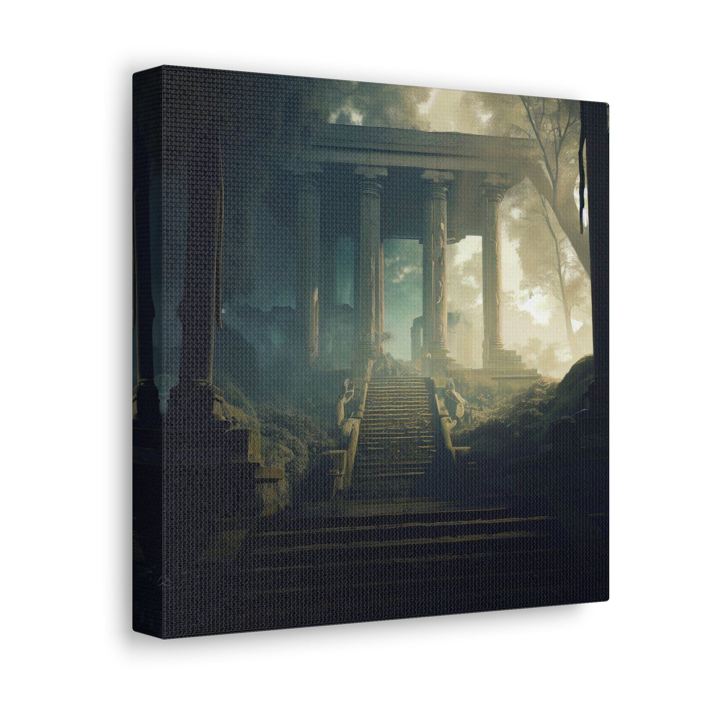 Cinematic Temple Ruins Digital Painting II Canvas Print