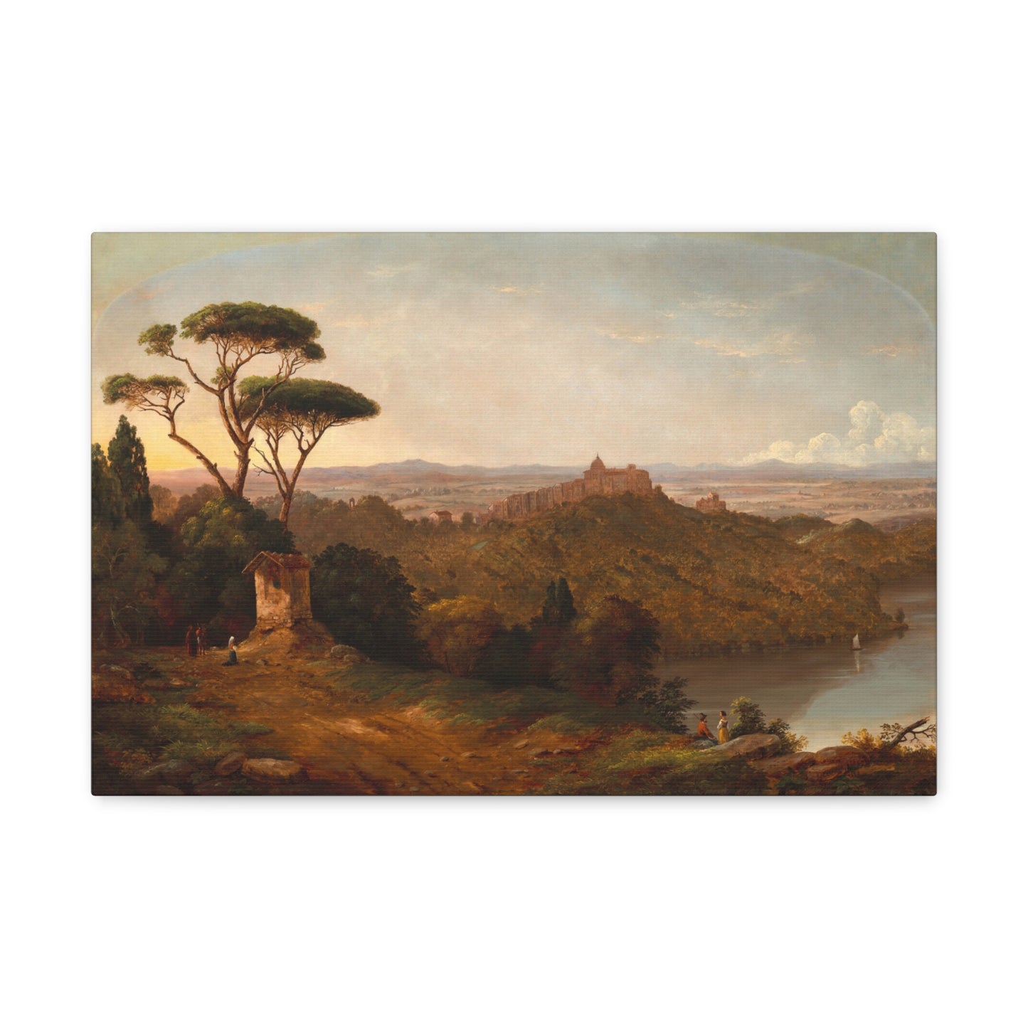 Castle Gondolfo, Lake Albano, Italy by Christopher Pearse Cranch Canvas Print
