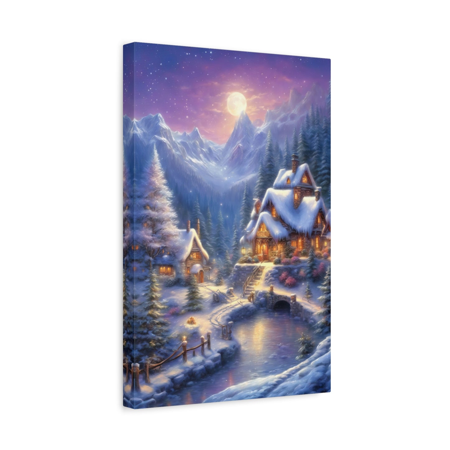 Christmas Village Digital Painting I Canvas Print