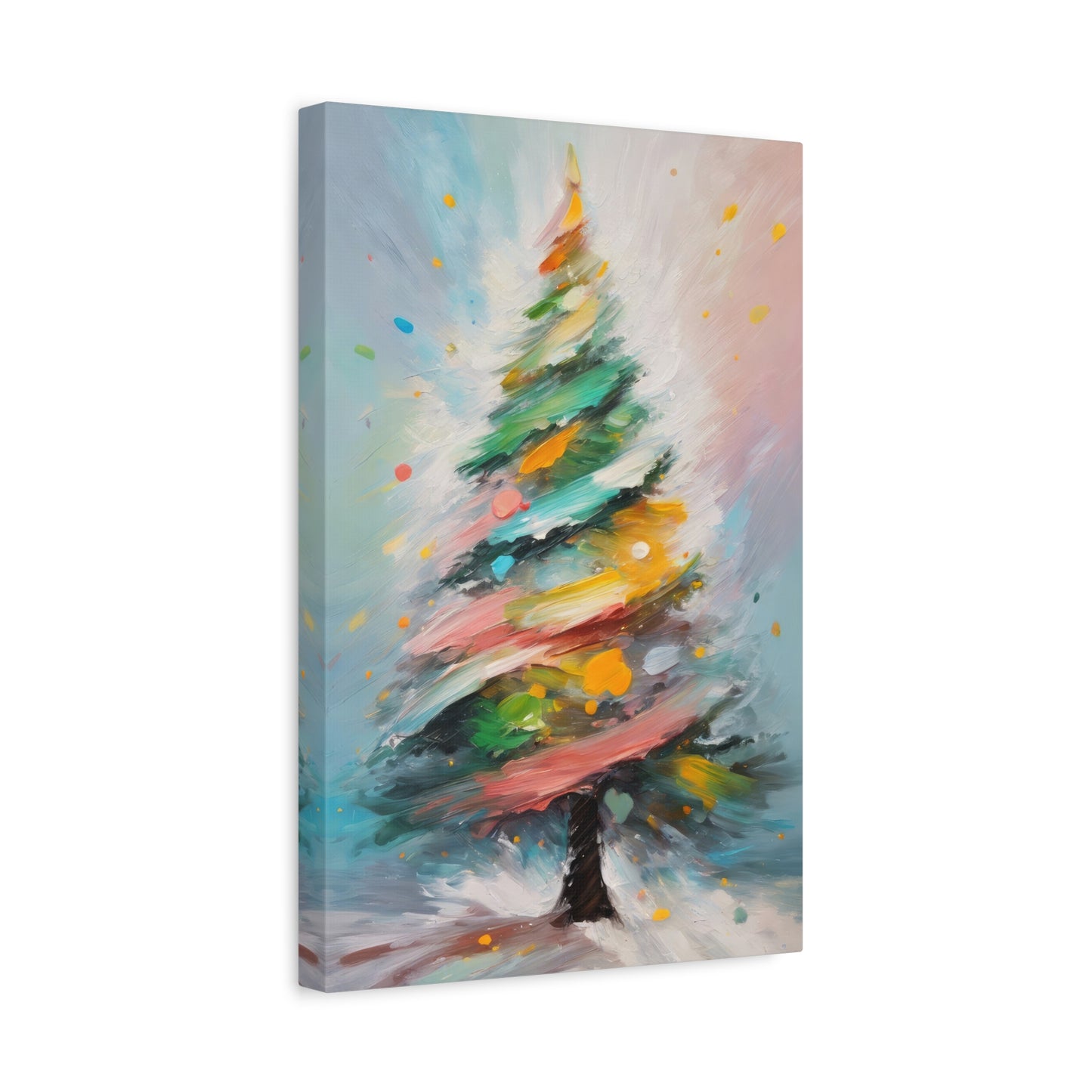 Abstract Christmas Tree Oil Painting I Canvas Print