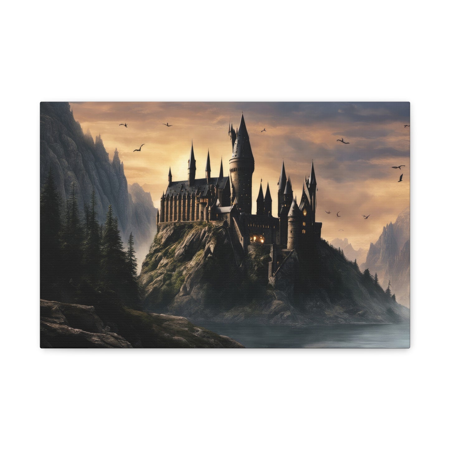 Wizarding World Castle Digital Matte Painting Canvas Print
