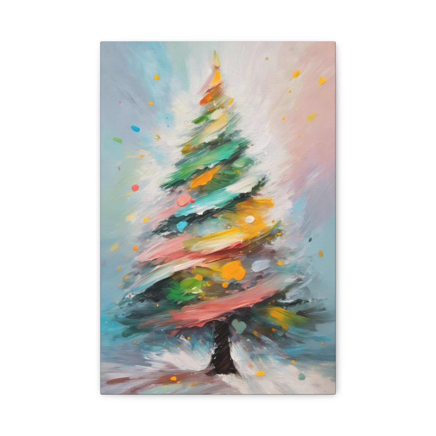 Abstract Christmas Tree Oil Painting I Canvas Print