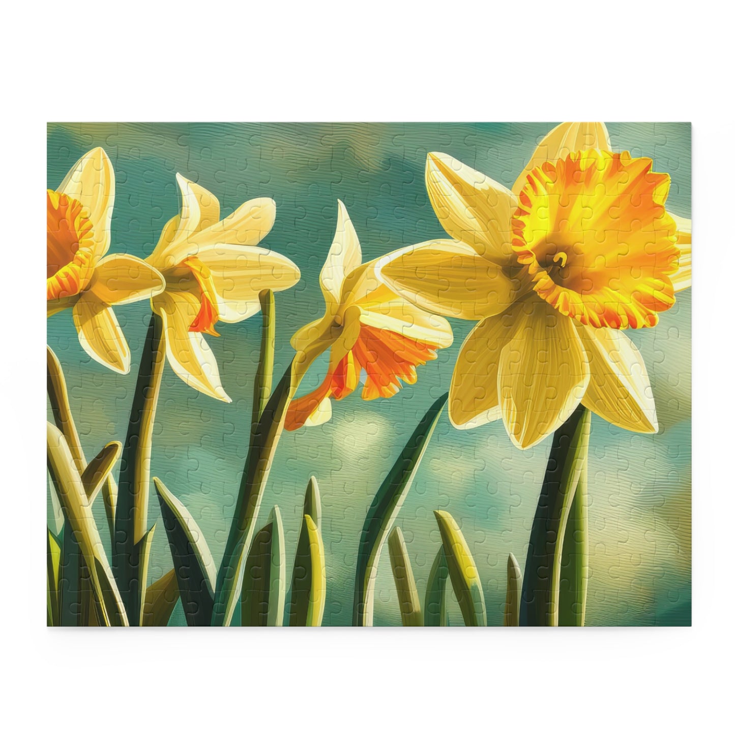 Yellow Daffodils Composition Digital Painting Jigsaw Puzzle