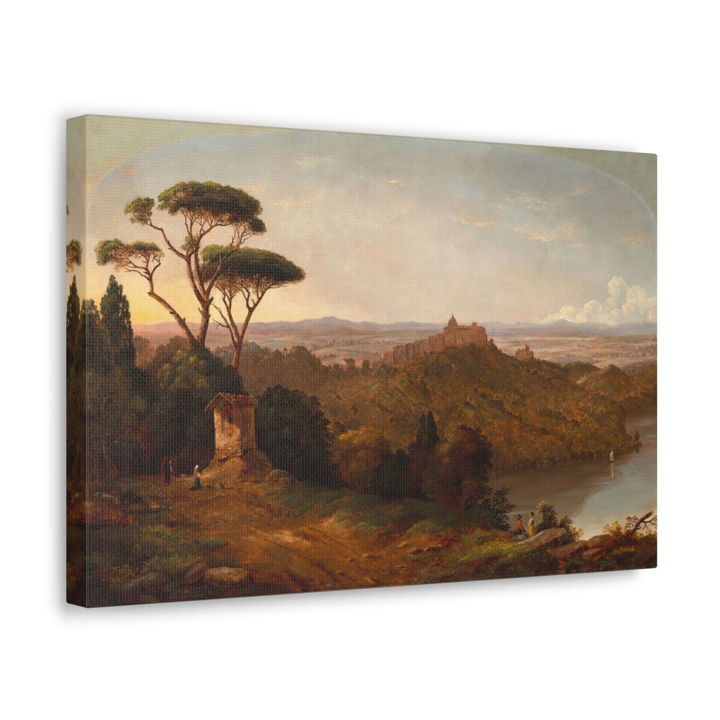 Castle Gondolfo, Lake Albano, Italy by Christopher Pearse Cranch Canvas Print
