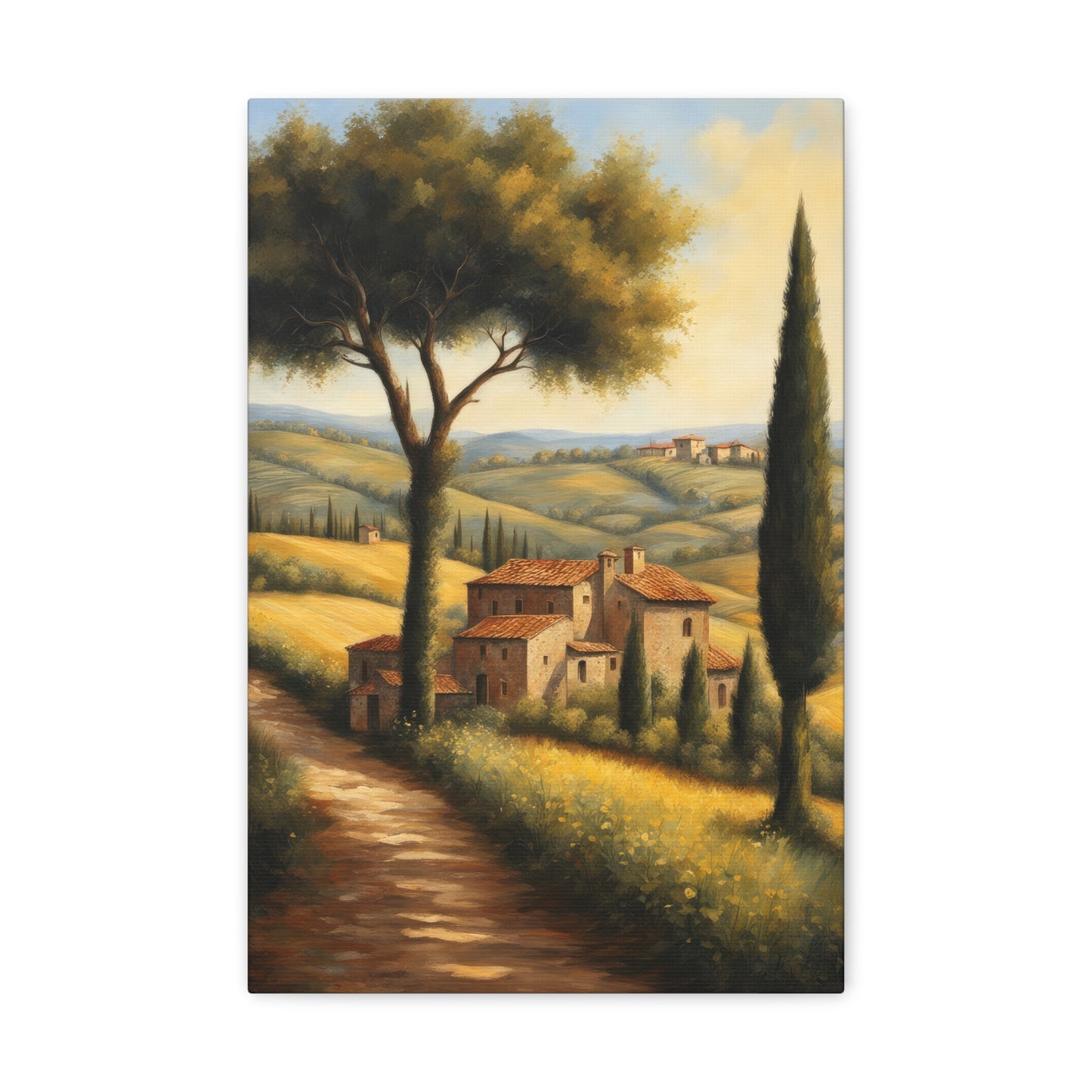 Village in Tuscany Oil Painting I Canvas Print