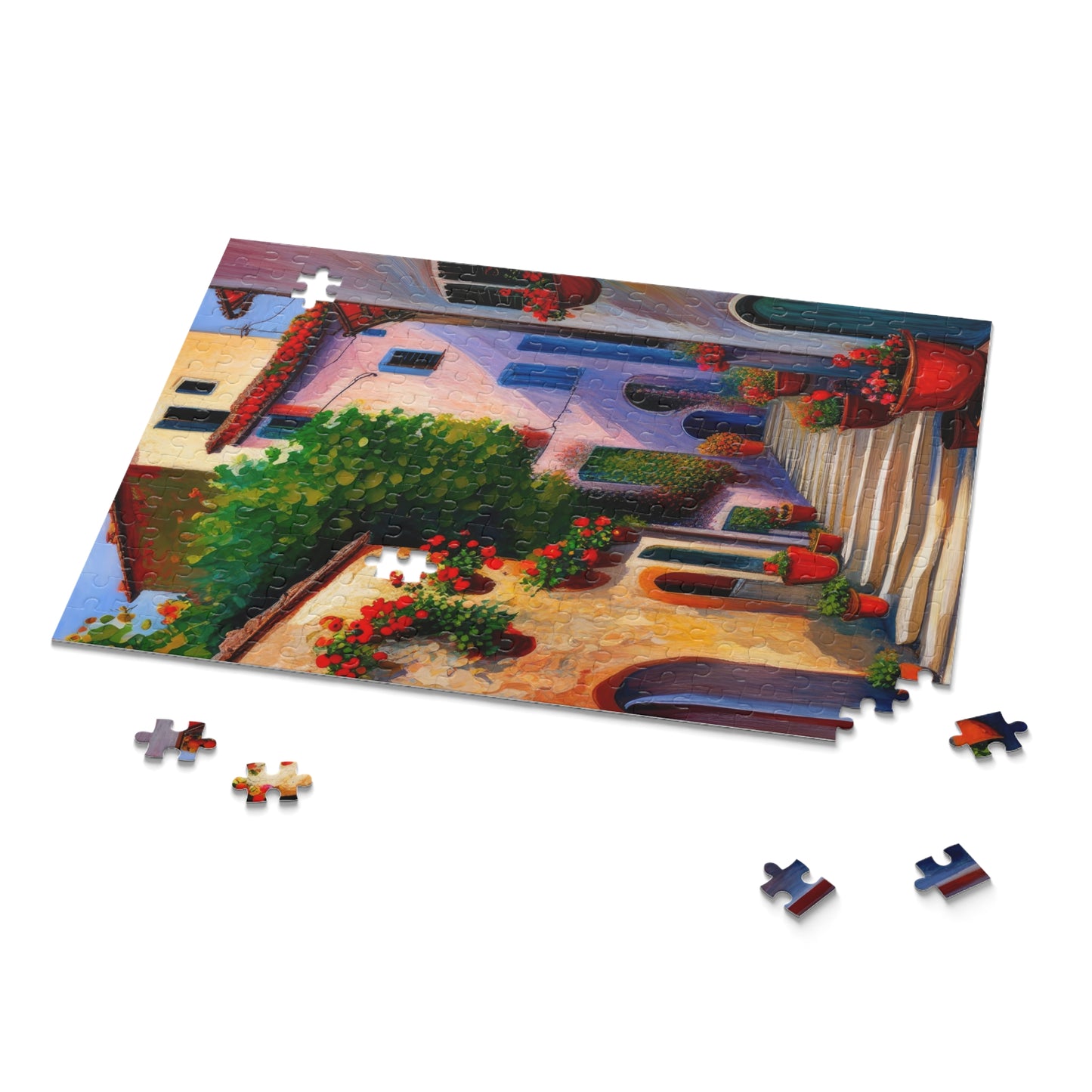 Tuscan Staircase in The Village Painting Jigsaw Puzzle