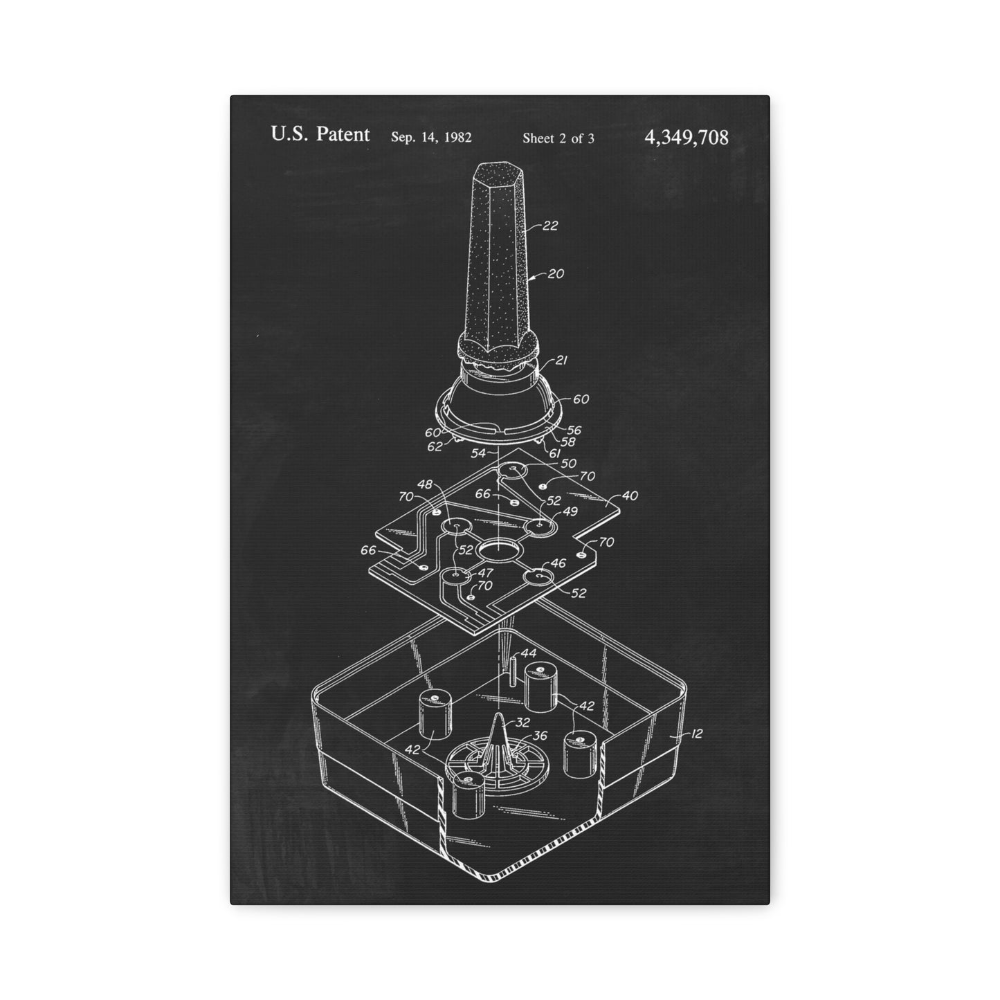 Joystick Videogame Patent Art Canvas Print
