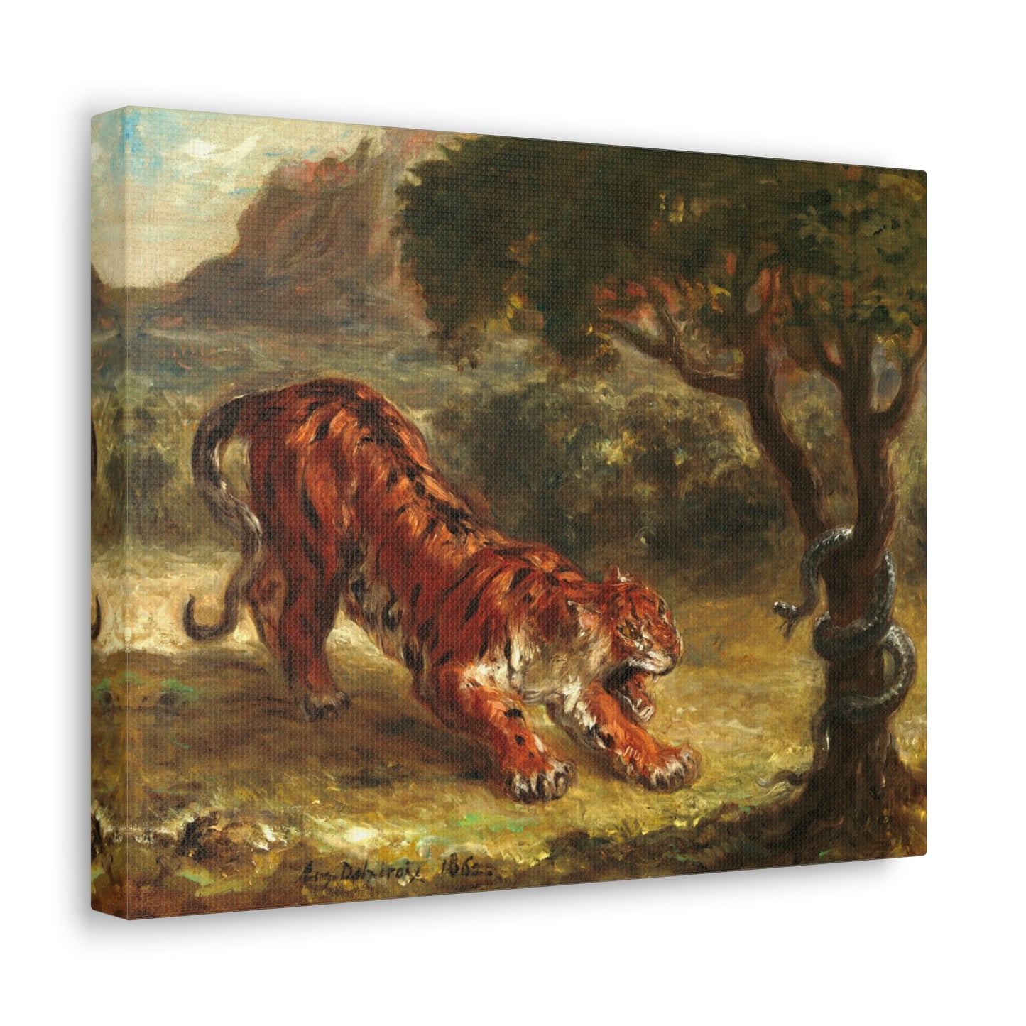 Tiger and Snake by Eugene Delacroix Canvas Print