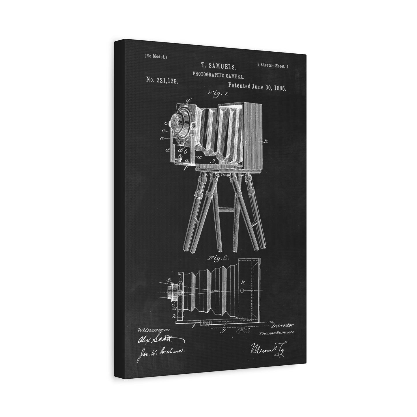 Photographic Camera Vintage Patent Canvas Wall Art