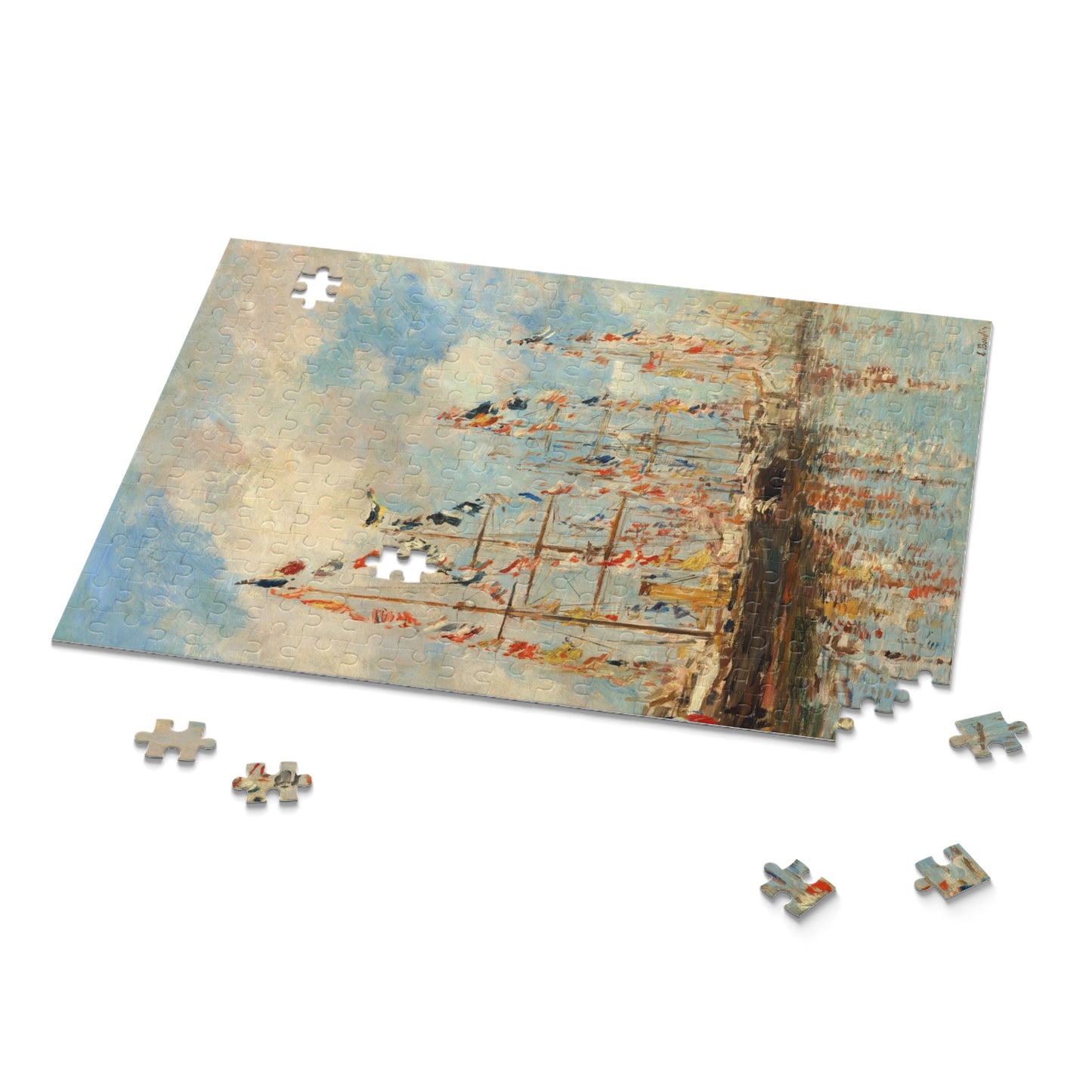 Yacht Basin at Trouville-Deauville by Eugene Boudin Jigsaw Puzzle