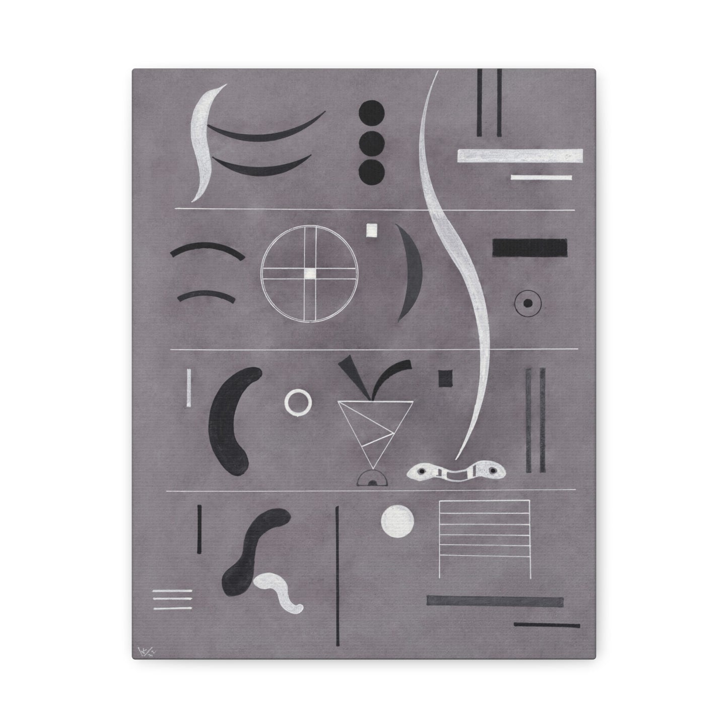 Four Parts by Wassily Kandinsky Canvas Print