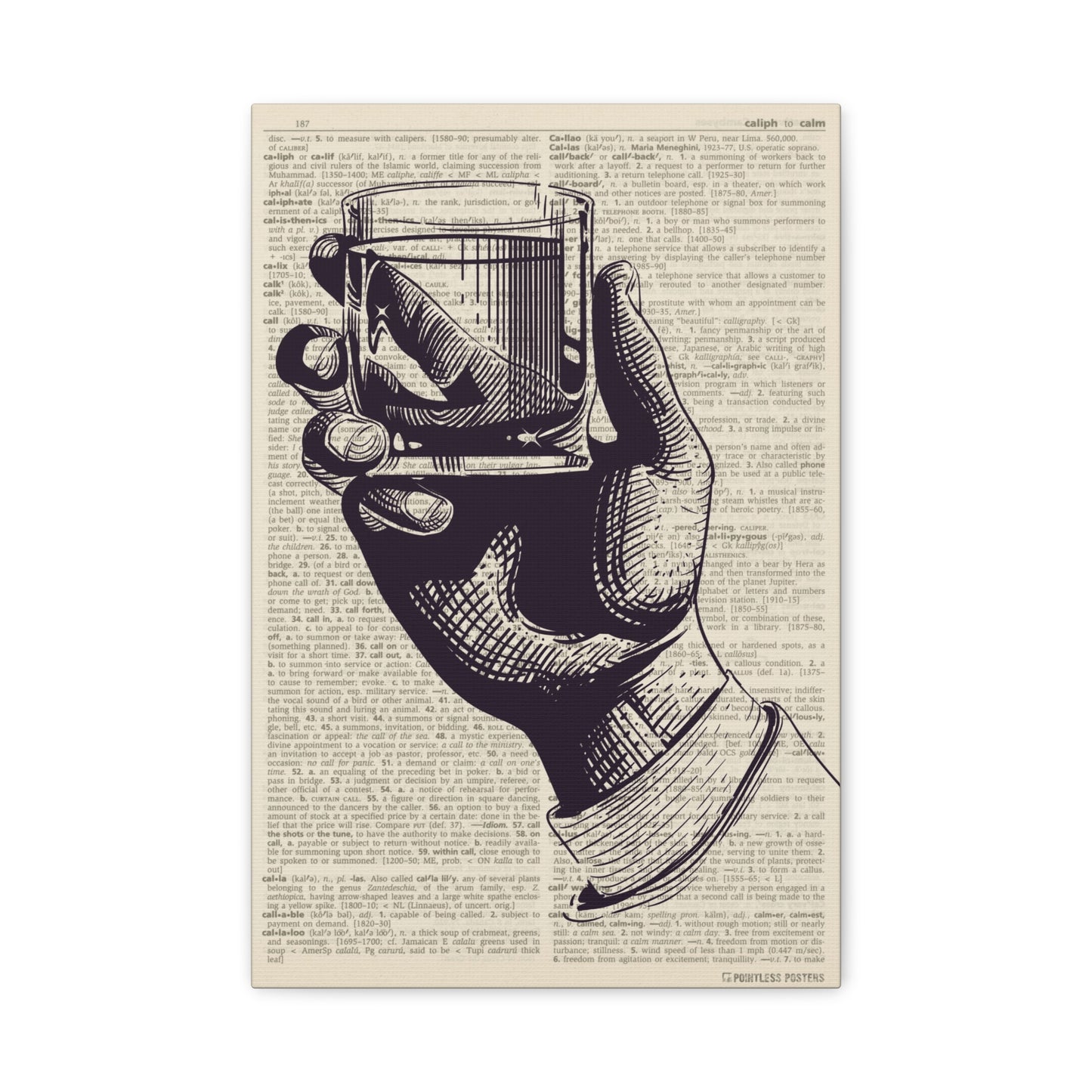 Drink Up (dictionary background) Canvas Print