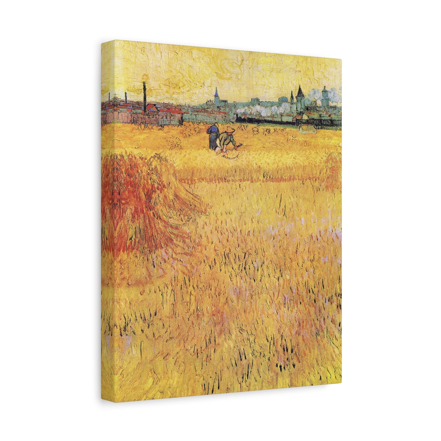 Wheat field with View of Arles by Vincent van Gogh Canvas Print