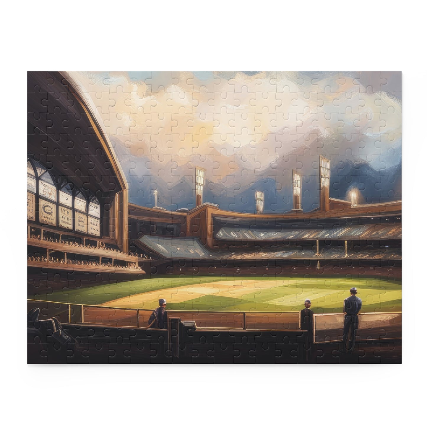 Baseball Game at The Polo Grounds Oil Painting I Jigsaw Puzzle