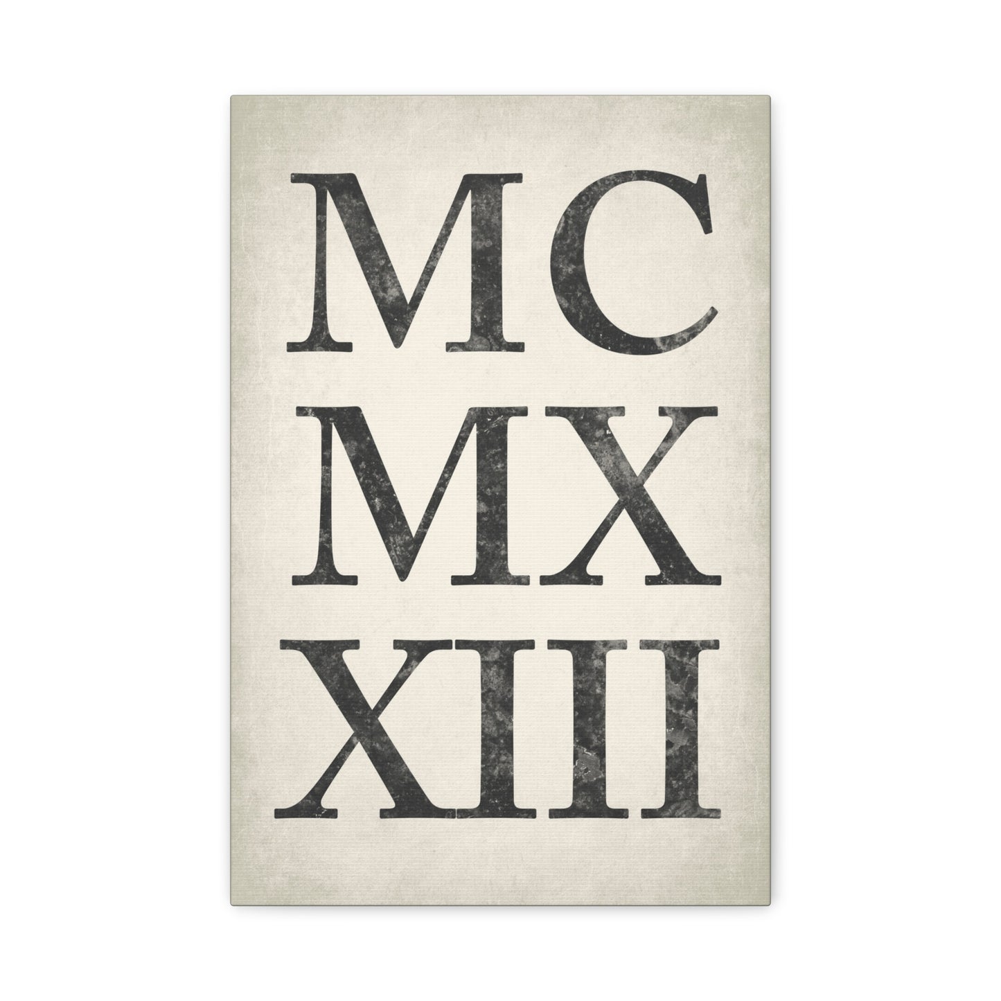 Roman Numerals Typographic Canvas Wall Art
