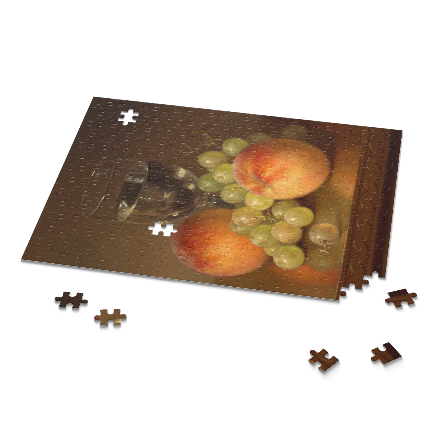 Still Life, Wineglass, Two Peaches by Robert Spear Dunning Jigsaw Puzzle