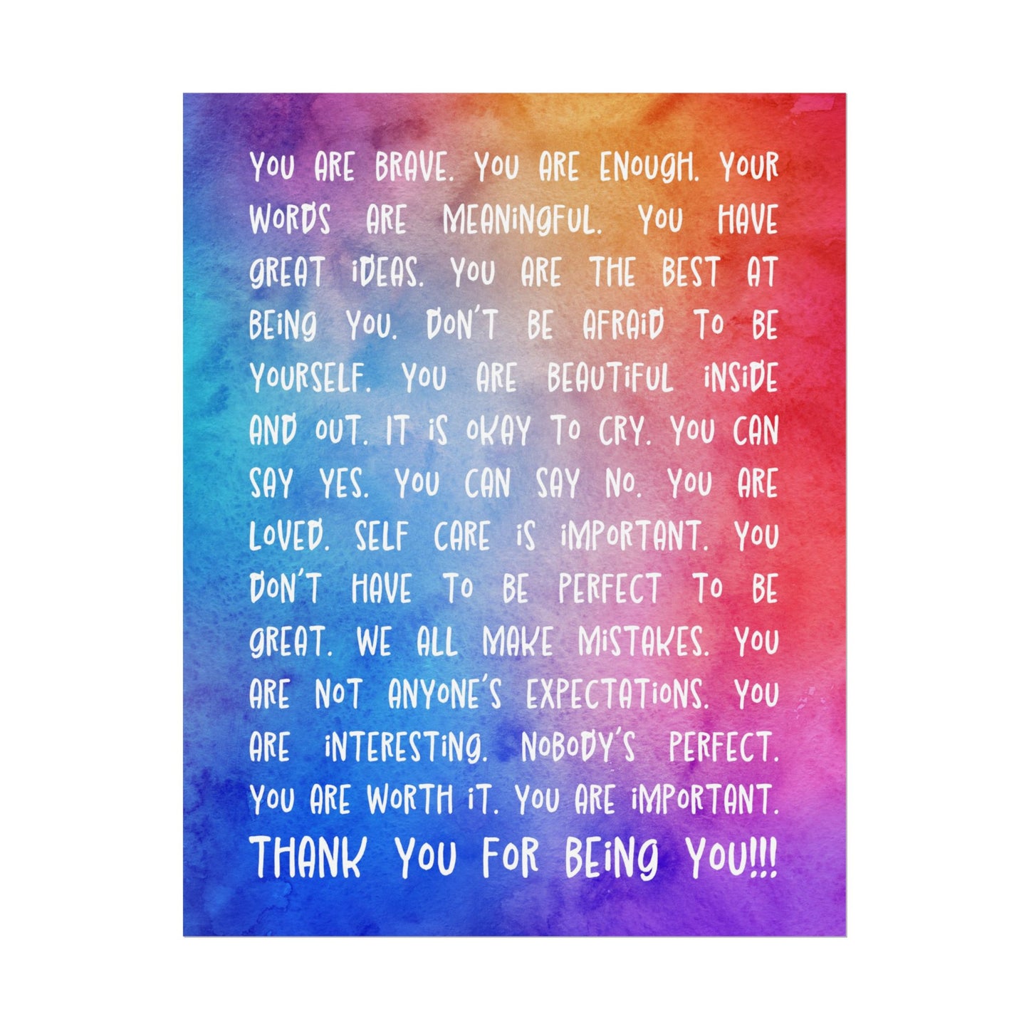 Motivational Teen Art Print - You Are Enough