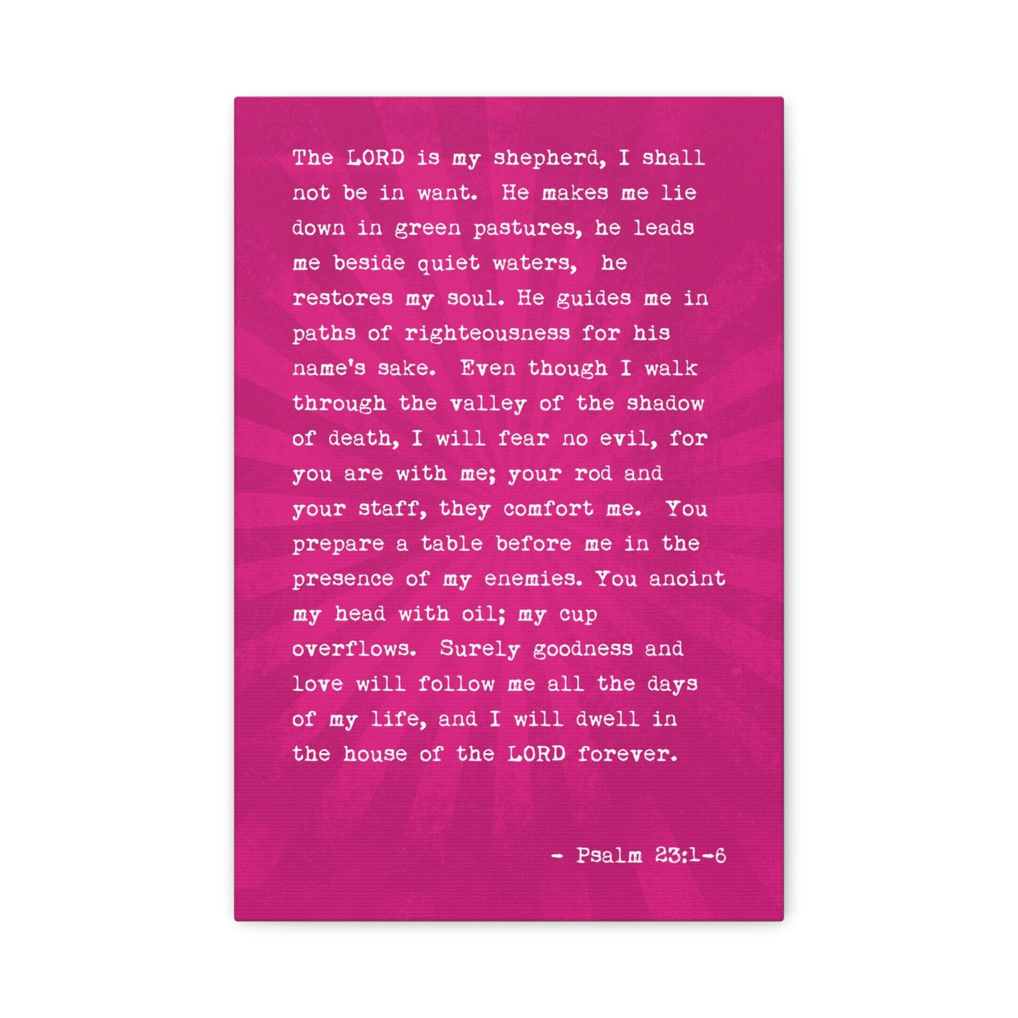 The Lord Is My Shepherd (Psalm 23:1-6), bible verse Canvas Wall Art