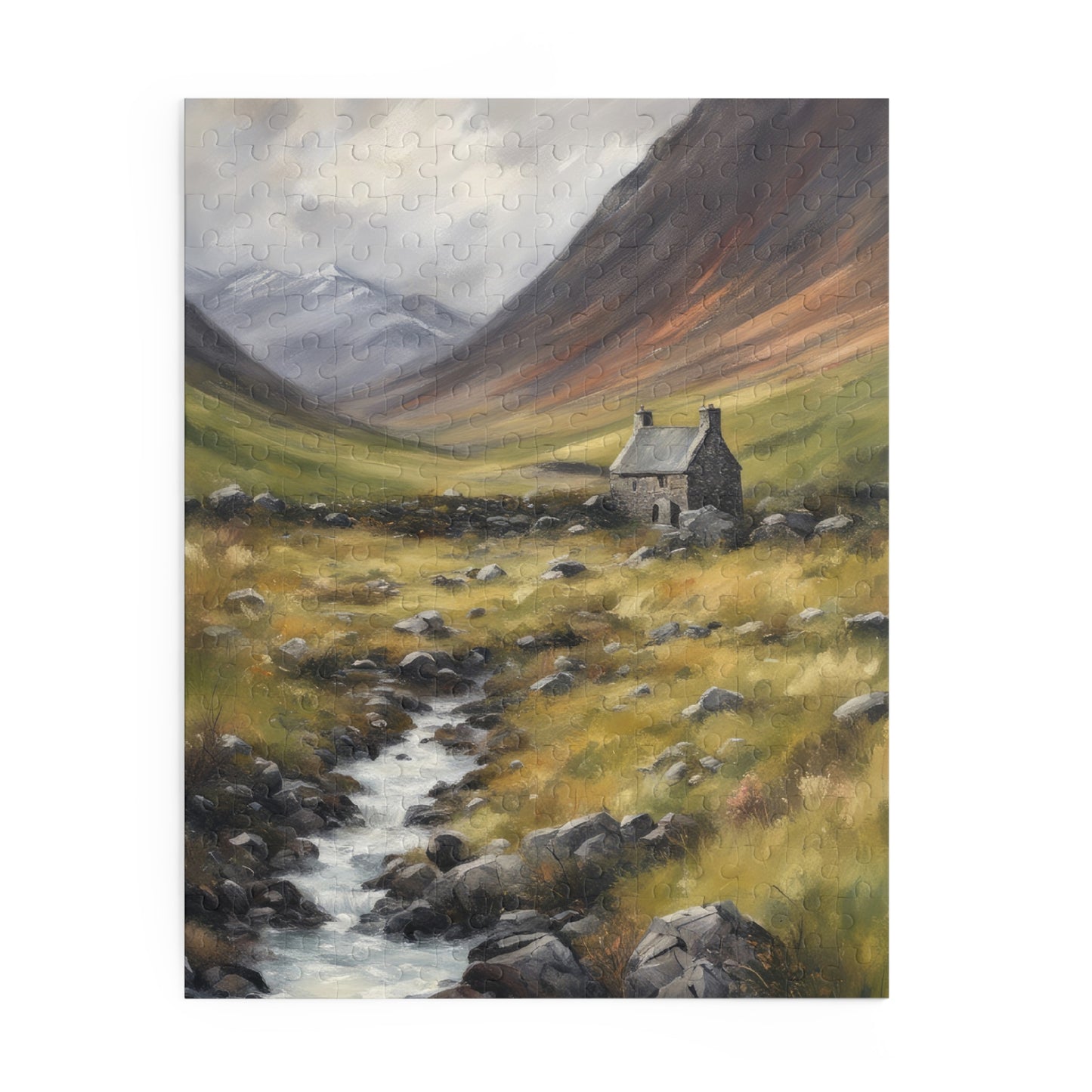 Scottish Highlands Painting V Jigsaw Puzzle