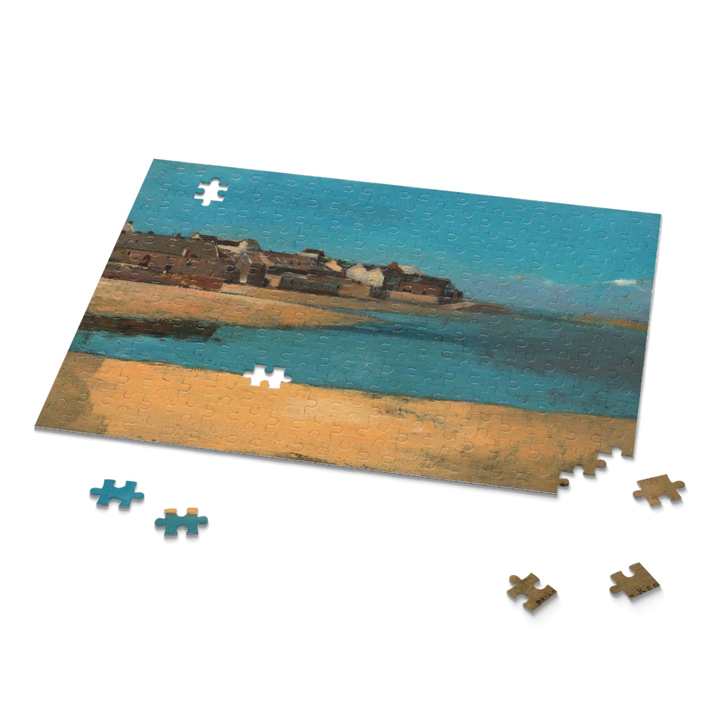 Village by the Sea in Brittany by Odilon Redon Jigsaw Puzzle