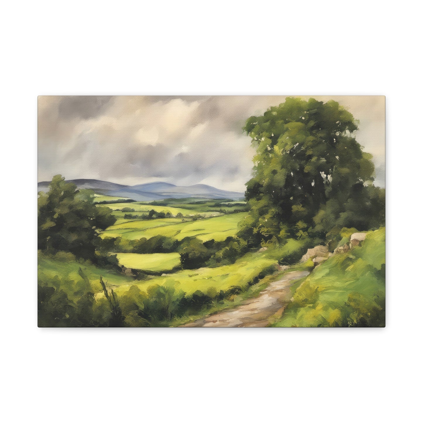 English Countryside Acrylic Painting I Canvas Print